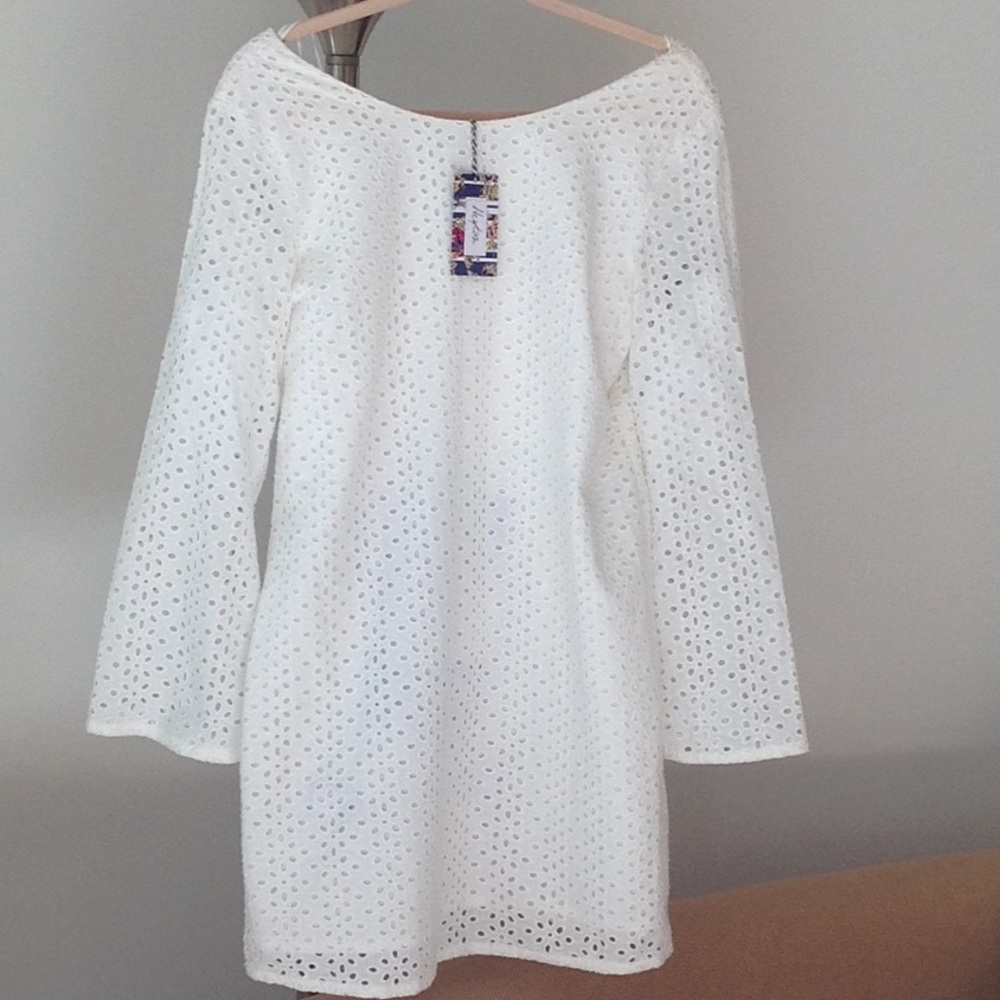 🍃🌹Heyton - Pure White 'Eyelet Lace' Dress